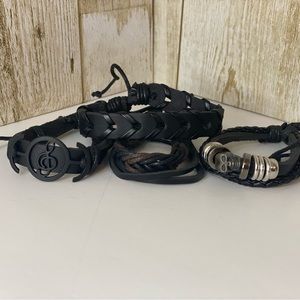Set of 4 Leather Bracelets - ‘Treble’